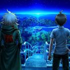 Danganronpa 2x2: Novo conteúdo divulgado, mas um atraso inesperado! Two anime characters look out at a blue background.